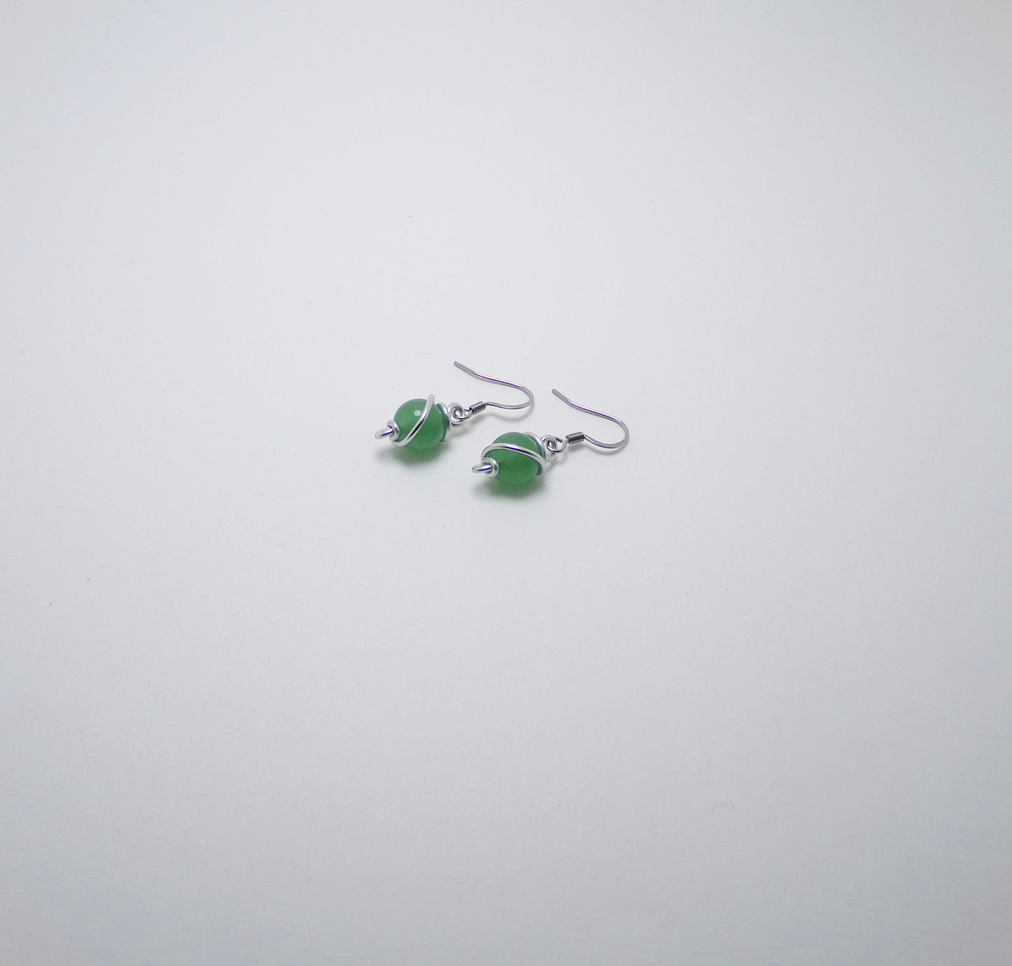 Green Aventurine Wire Wrapped Earrings