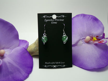 Green Aventurine Wire Wrapped Earrings