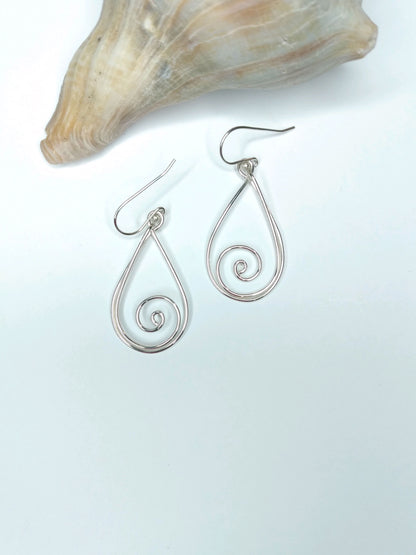 Sterling Silver Swirl Dangles