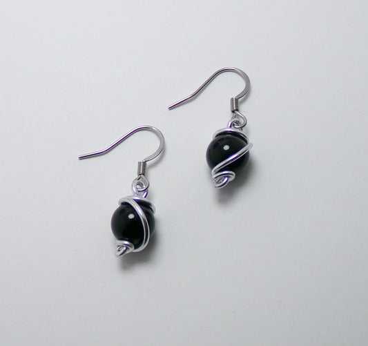 Black Onyx Dangle Earrings