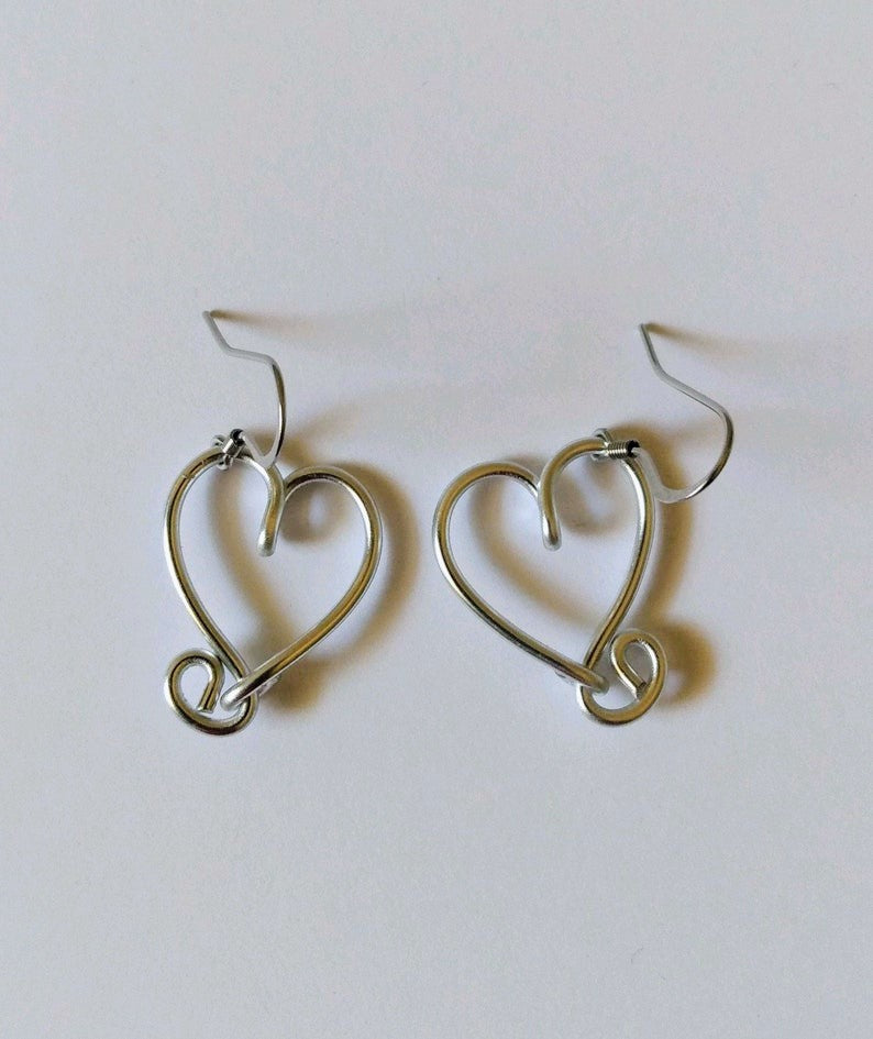 Handmade Simple Heart Earrings