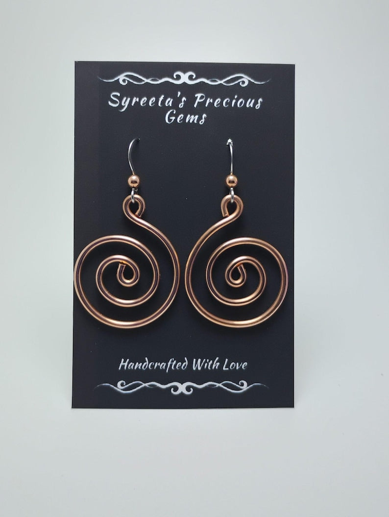 Copper Swirl Earrings