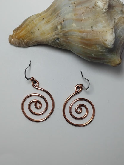 Copper Swirl Earrings